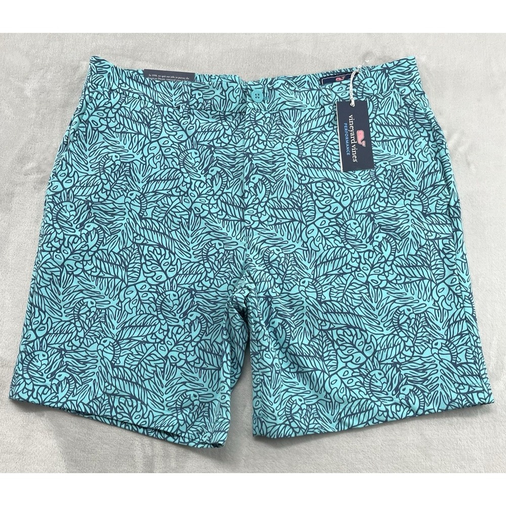 Vineyard Vines Breaker Short Men 38 Blue Novelty Performance Golf NWT